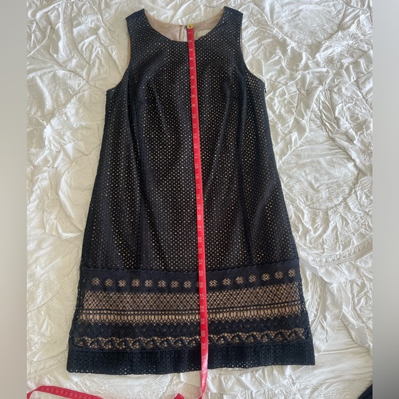 Loft black cotton lace sheath with nude lining. NWT size 4 - Picture 3 of 6